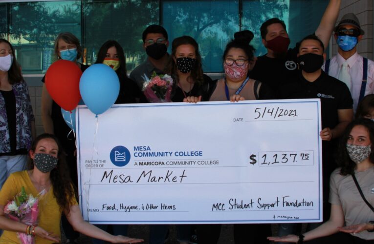 The Mesa Market receives a surprise $1,000 check to fund campus food pantry.