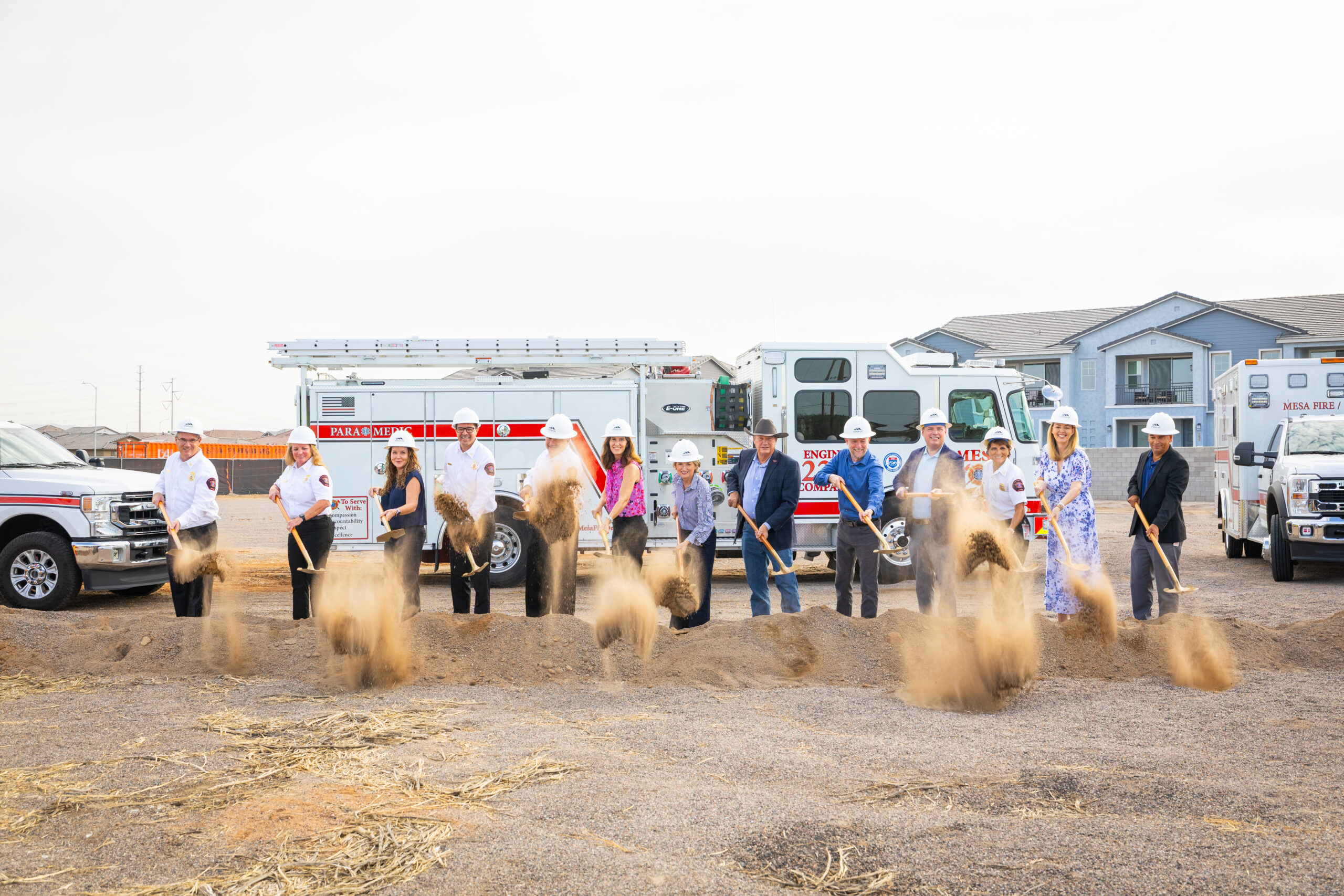 Group photo fire station groundbreaking