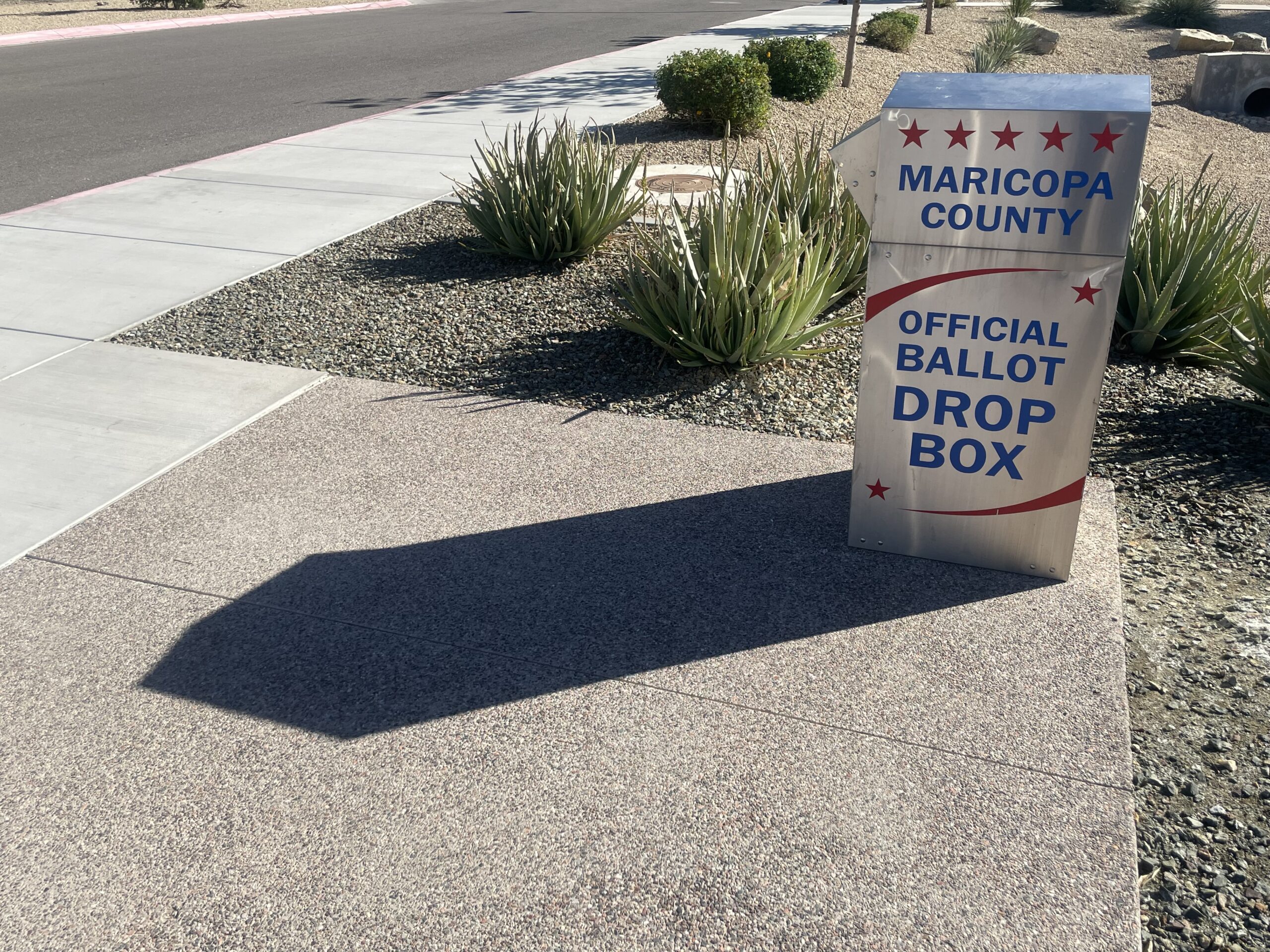A ballot drop box outside the Southeast Regional Public Service Facility. 